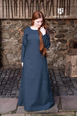 Burgschneider - Under Dress Freya Woad Blue medieval & fantasy costume