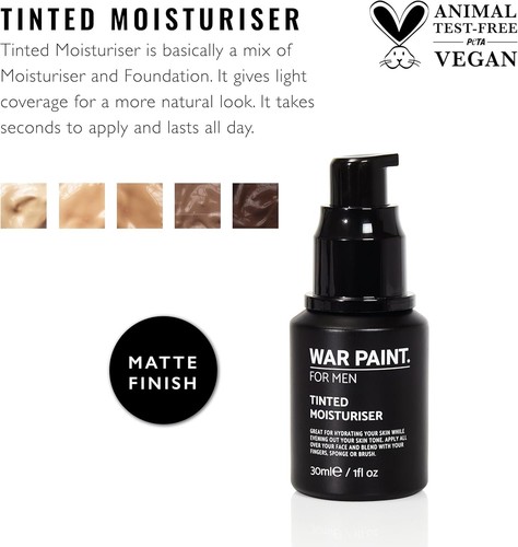 War Paint for Men Tinted Moisturiser 30ml Hydrating Skin Tint - DARK - Picture 2 of 9