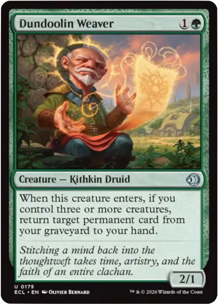 2026 Magic: The Gathering: Lorwyn Eclipsed Dundoolin Weaver (#175, U, Near Mint)