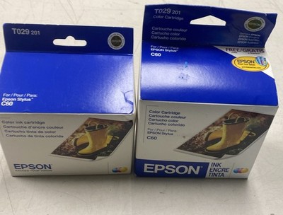 2  EPSON T028 T029 201 Black & Color Cartridges for Stylus C60 EXP 2011/2006