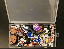 30 Pc BASKETBALL CROC SHOE CHARMS CURRY KOBE JORDAN LEBRON LAKERS BULLS WARRIORS