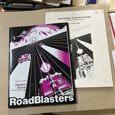 original 1st Printing Road Blasters Set W/Schematics Atari Arcade Game manual