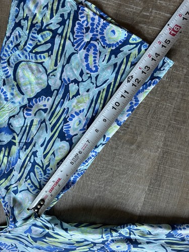 Lilly Pulitzer Cold Shoulder Dress Sz Small Tasseled Airy Blue Green EUC - Picture 15 of 17