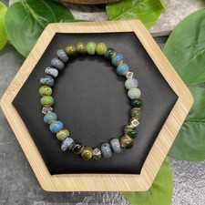 Handmade Ceramic Bead Beaded Stackable 6  Plus Stretch Bracelet New B33