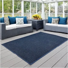Koeckritz Hatteras Ocean Blue Indoor Outdoor Rug | Pools, Porches, Patios, Decks