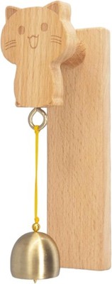 Cute Cat Wood Door Bell Chime,Shopkeepers Bell for Door Opening,Cute Kitten Wind