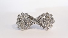 Small crystal bow shaped alligator hair clip for fine thin hair