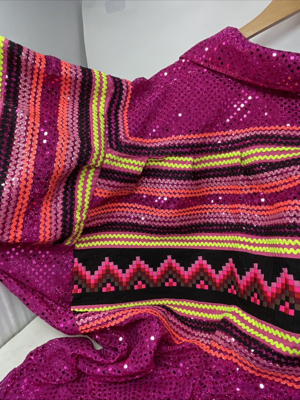 Handmade Iridescent Sequined Patchwork Pullover T… - image 11