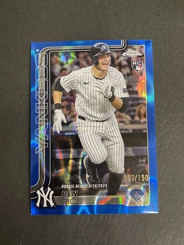Ben Rice 2025 Topps Chrome Update Series Blue Lava RC /150 #USC138 Yankees