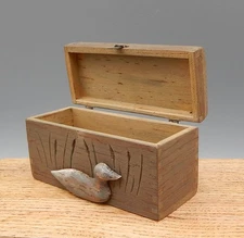 OOAK Dovetailed Duck Chest Trunk Hank Taylor  Artisan Dollhouse Miniature 1:12