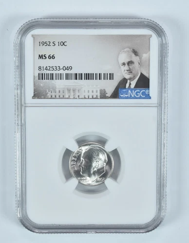 1952-S Roosevelt Dime MS66 NGC Special Label