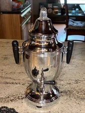 Vintage Faberware Chrome Coffee Percolator Set 45 | Art Decco MCM | Tested