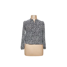 LOFT Blue Petite Graphic Print Blouse