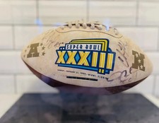 Super Bowl 18 Signed Football Doug Flutie Adam Vinatieri Various NFL Players.