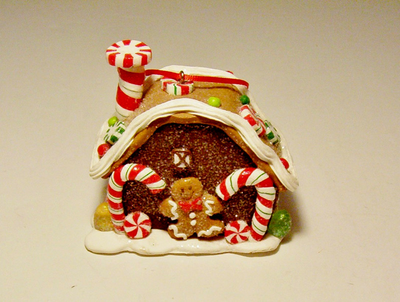 Gingerbread House Christmas Ornament Candy Cane Peppermint