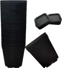 24 Pack 3 Inch Black Nursery Pot Flower Pots Square Plastic Plant Pot Plastic St