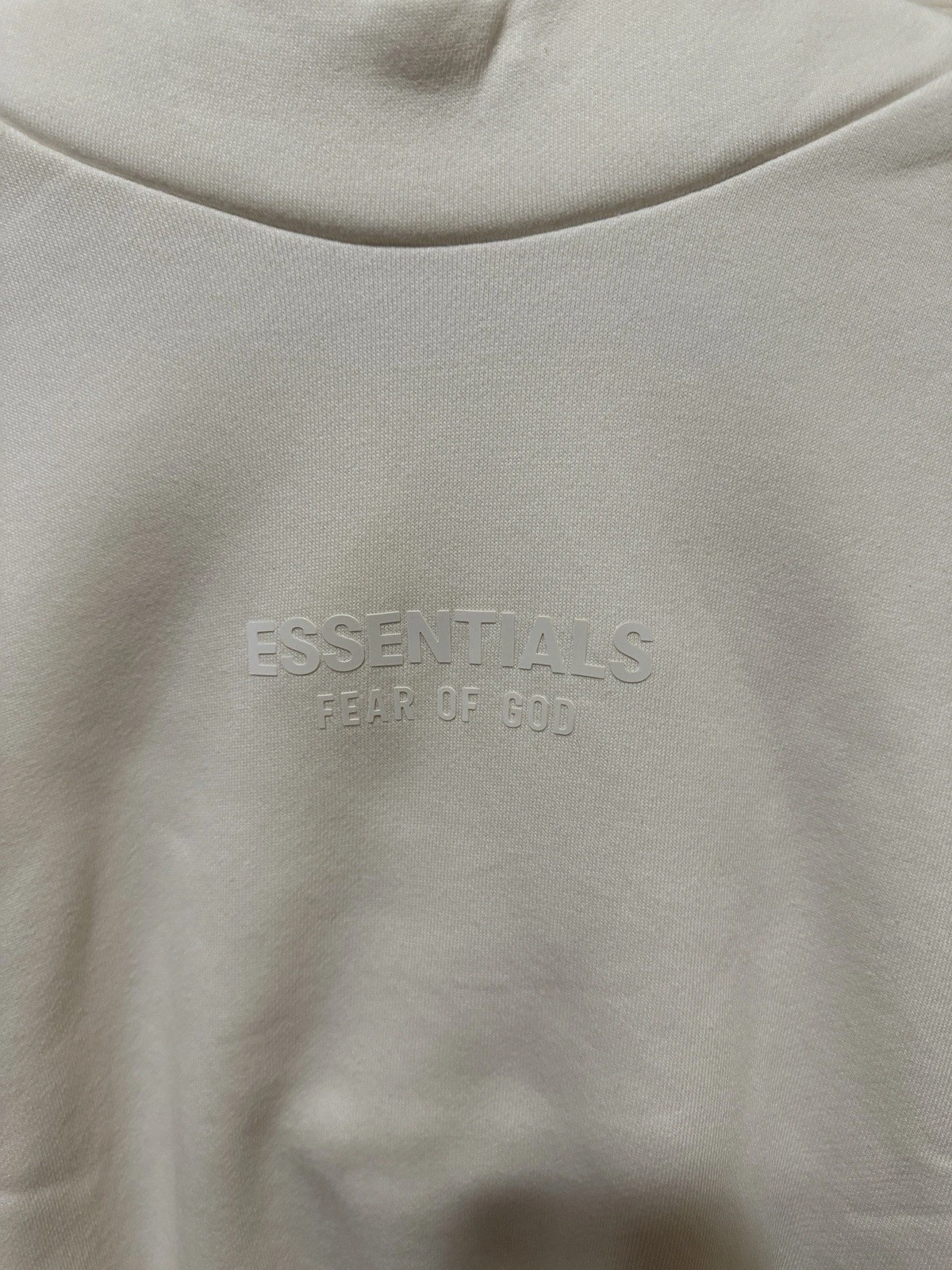 Felpa con cappuccio Fear of God Essentials Cloud Dancer nuova taglia large autentica