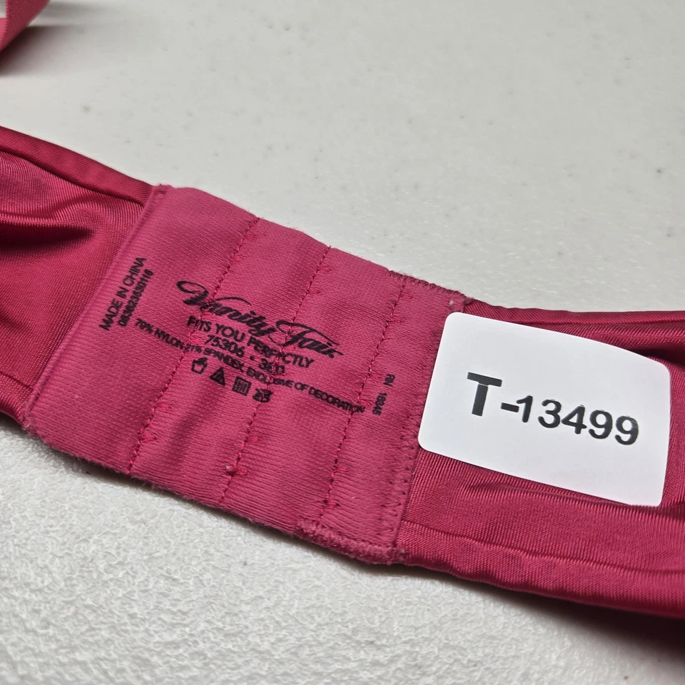 Sujetador Vanity Fair para mujer 38D rosa 75306 camiseta ligeramente forrada con aros Foto 2 de 4