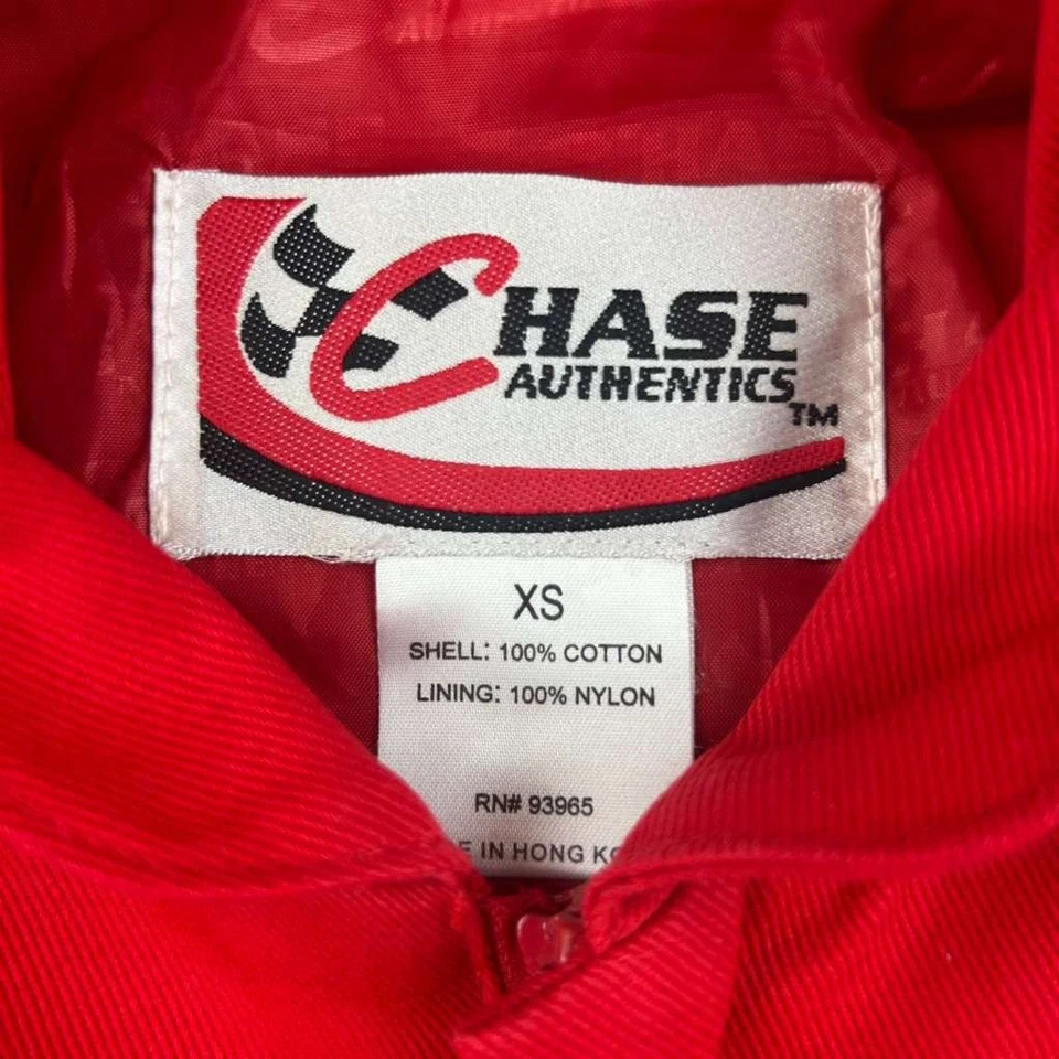 Dale Earnhardt Jr. Куртка мужская XS красная хлопковая с подкладкой ветровка на молнии NASCAR - Изображение 2 из 4