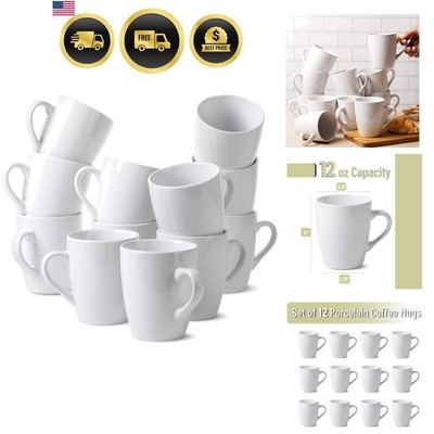BTaT- White Coffee Mug Set, 12 Pack, 12oz, Ceramic Coffee Cups | Bulk Mug Set...