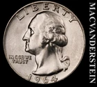 1964-D Washington Quarter- Silver- Choice Gem Brilliant Unc- No Reserve #L5608