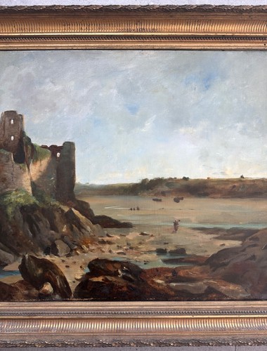 c.1890+BORD DE MER (BRETAGNE?) RUINE A MAREE BASSE+ A VOIR +BEAU FORMAT++ - Afbeelding 4 van 18