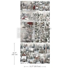 ReDesign with Prima A3 Decoupage Fiber Pack - Silent Night Snow Village