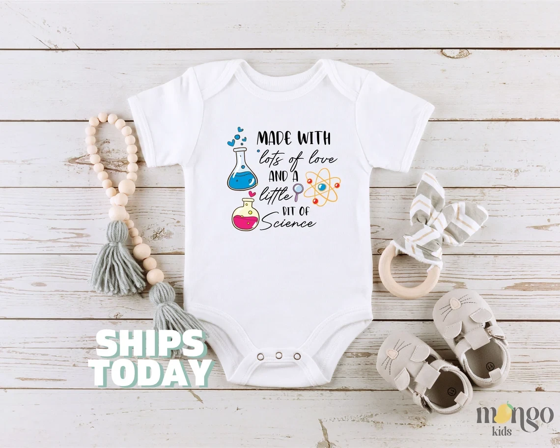 IVF Onesie Made With Love and Science Onesie Baby Gift IVF Customized Baby