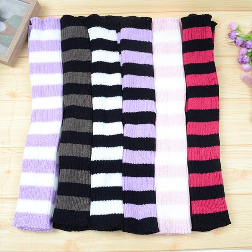 Japanische gestreifte Punk Stulpen Harajuku Gothic Lolita lose warme Stricksocken - Bild 4 von 19