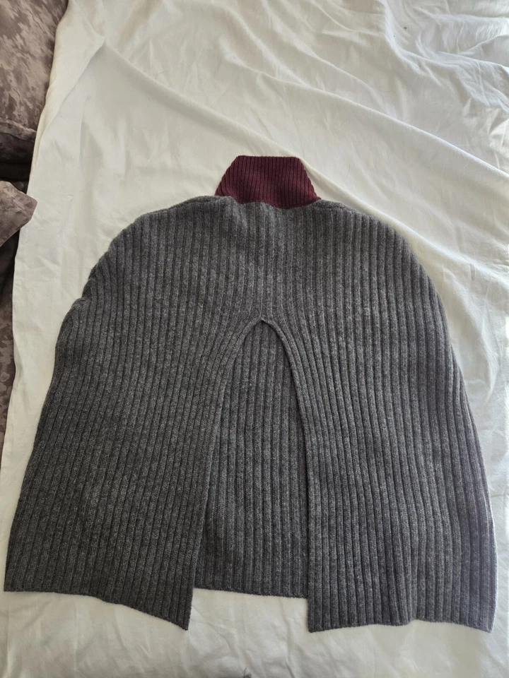 Capa de Lana Marni Gris Y Borgoña Talla 42 Europea Foto 2 de 4