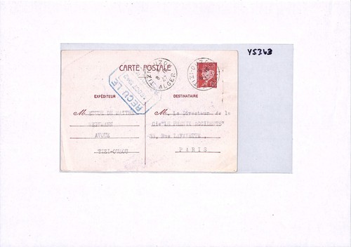ALGERIA WW2 Stationery Card *Tizi-Ouzou* 1942 CDS France Cols {samwells}YS363 - Picture 7 of 10