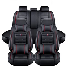 For Kia Car Seat Covers Luxury Leather 5-Seat Full Set Front Rear Back Protector