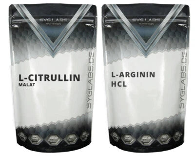 Arginin 1000g + Citrullin 1000g - Syglabs L-Arginin HCL L-Citrullin Malat