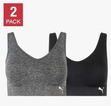 NWT PUMA Performance 2-Pack Seamless Sports Bras Tag-Free S-XL Moisture Wicking