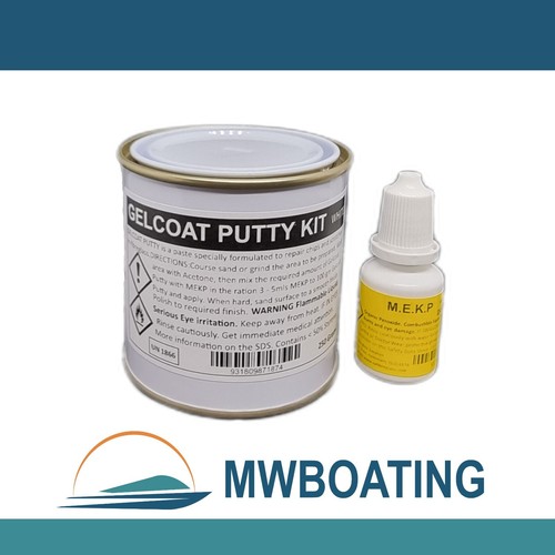 Gelcoat Putty Fibreglass Repair Kit (White) 250gm Chip & Scratch