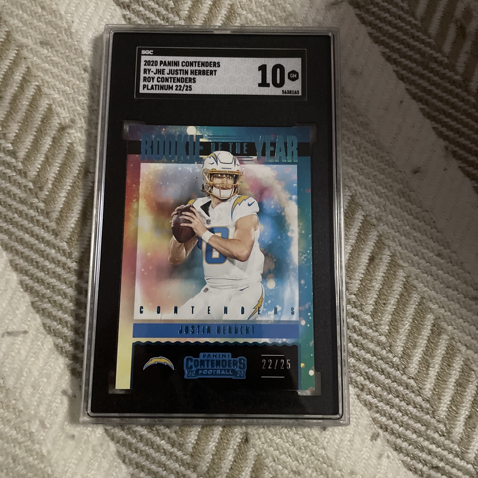 Justin Herbert Panini Contenders Rookie of the Year Contenders #RYJHE Platinum