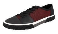 Prada Leder Nylon Stratus Sneaker - 4E3058 - Schwarz Rot - Neu - 9 43
