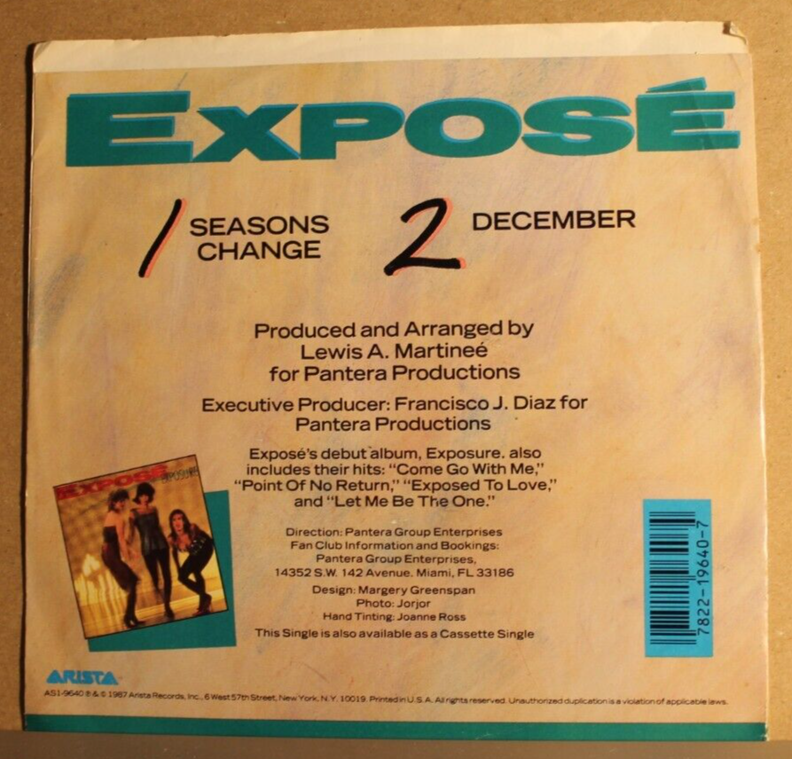 EXPOSE---SEASONS CHANGE. (1987) | eBay
