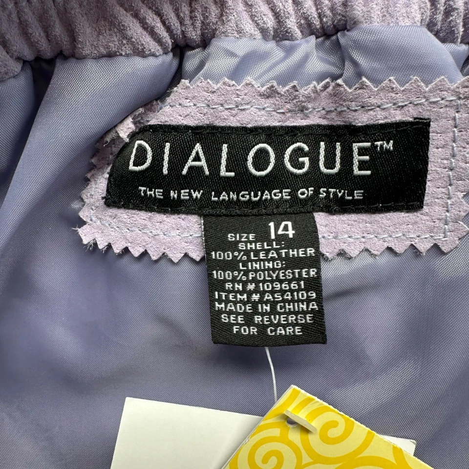 Dialogue Womens Suede Floral Stitched Midi Skirt Size 14 NWT Vintage Purple READ - Image 3 of 4
