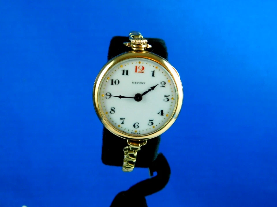 ANTIQUE ESPRIT HIRSCH 15J 2 ADJ GOLD FILLED LADIES WATCH SERVICED C.1900 - Image 4 of 4