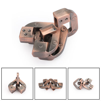 Vintage Alloy Puzzle Box Metal Lock Toys IQ Mind Brain Teaser Game Bro. Lock CP