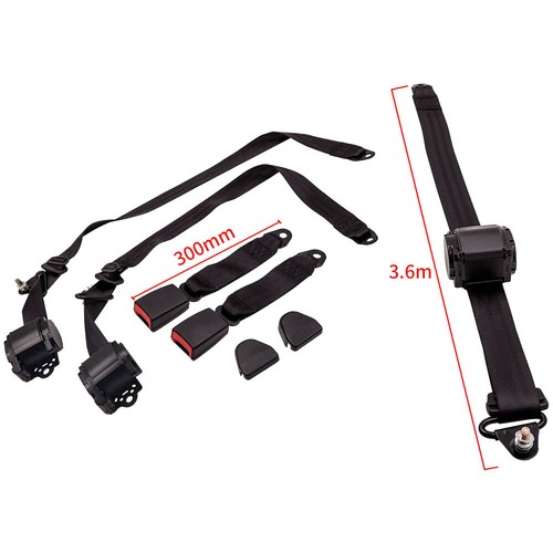 Adjustable & Retractable 3 Point Seat Belts Kit For Jeep Wrangler 1982 - 1995 - Picture 6 of 12
