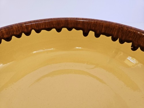 Vintage Watt Oven Ware Pottery Bowl #96 8.5" Yellow with Brown Drip Glaze - Picture 3 of 7