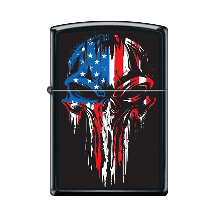 - Punisher Flag Skull On Black Matte - 856188