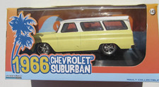GREENLIGHT 1966 CHEVROLET SUBURBAN 1:43 YELLOW & WHITE RUBBER TIRES
