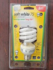 Soft White 75W Equivalent CFL Spiral Light Bulb 20W, 1200 Lumens, Energy Saver