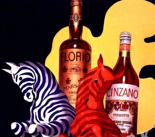 Cinzano Florio Marsala 1930 Aperitif Vintage Poster Print Liquor Wine Zebras - Picture 2 of 4