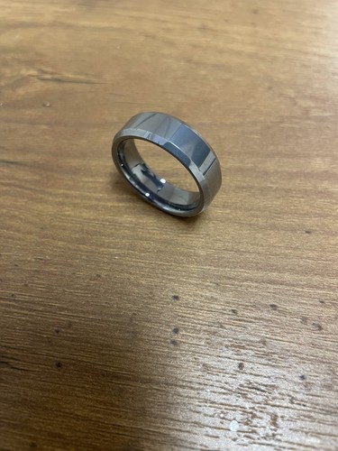 Wolframhartmetall Herren Hochzeitsband Ring Silber Schmuck Größe 12