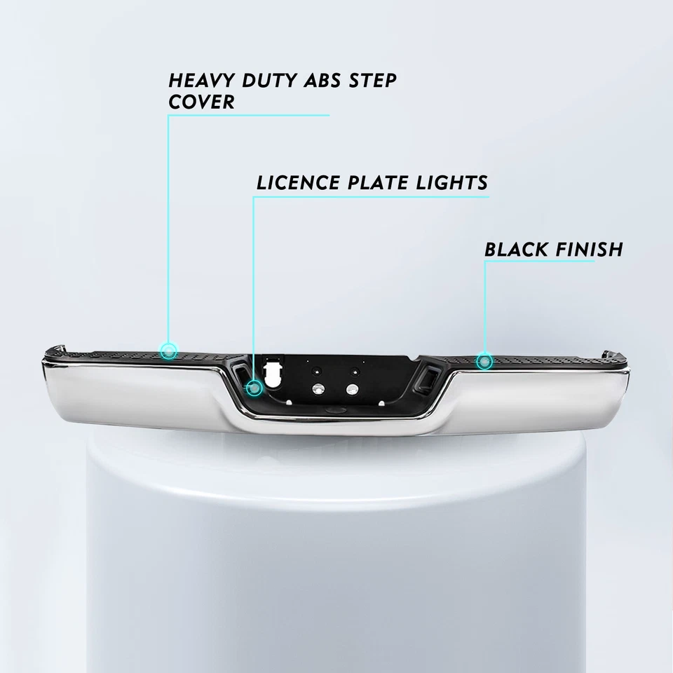 Conjunto de parachoques trasero cromado para Dodge Ram 1500 2009-2018 Ram 2500 3500 2010-2012 Foto 3 de 4