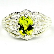 Peridot, Solid 925 Sterling Silver Ladies Ring, SR365-Handmade